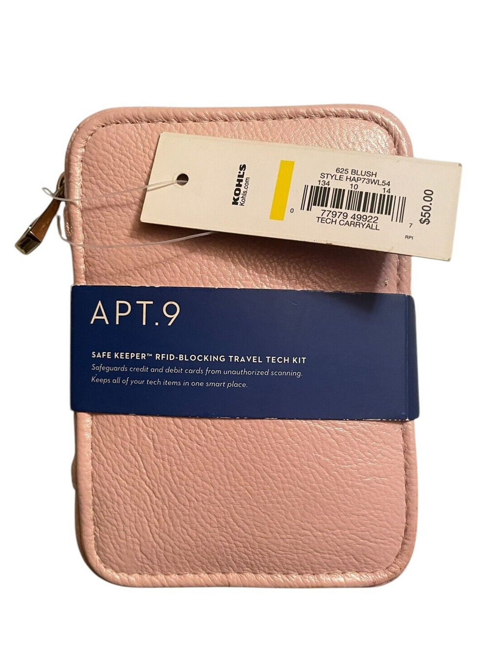 Travel Tech Kit  RFID-Blocking  Apt. 9 Safe Keeper Wallet with Ear Buds-Pink NIP